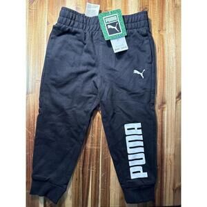 PUMA Toddler Boys Black Jogger Sweatpants 3T Logo Athletic Pants